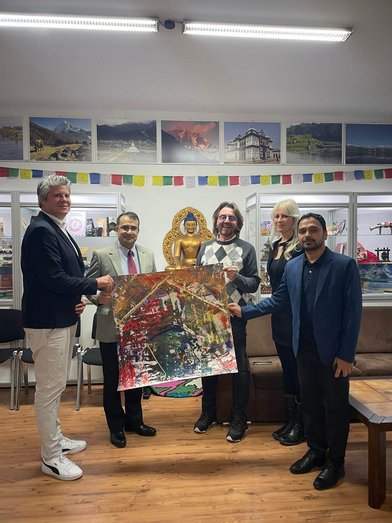 German artists present Everest artwork to Nepal Embassy in Berlin